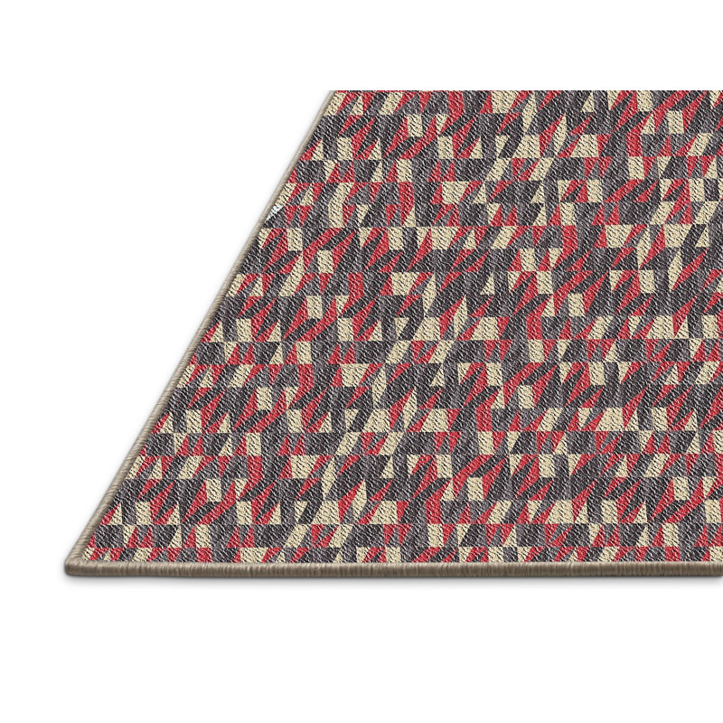 Tapis rouge / noir Power Loom, Rectangle 3 pi x 5 pi