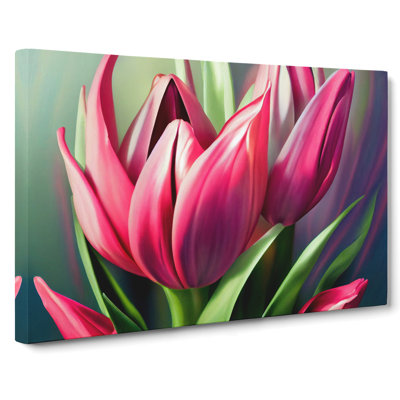 Fine Tulip Flowers - Wrapped Canvas