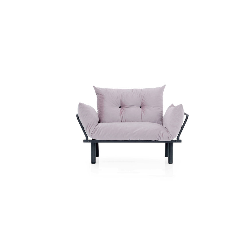 Renso 49'' Upholstered Futon Chair, Gray Fabric