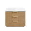 Meuble-lavabo simple autoportant 42 po Santarem gris cendré délavé avec comptoir en pierre de quartz blanc-121696744-121696743