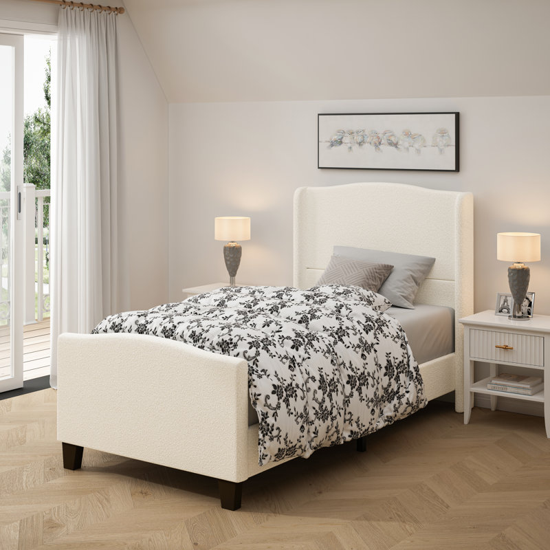 Structure de lit Teddy, Lit simple, Blanc