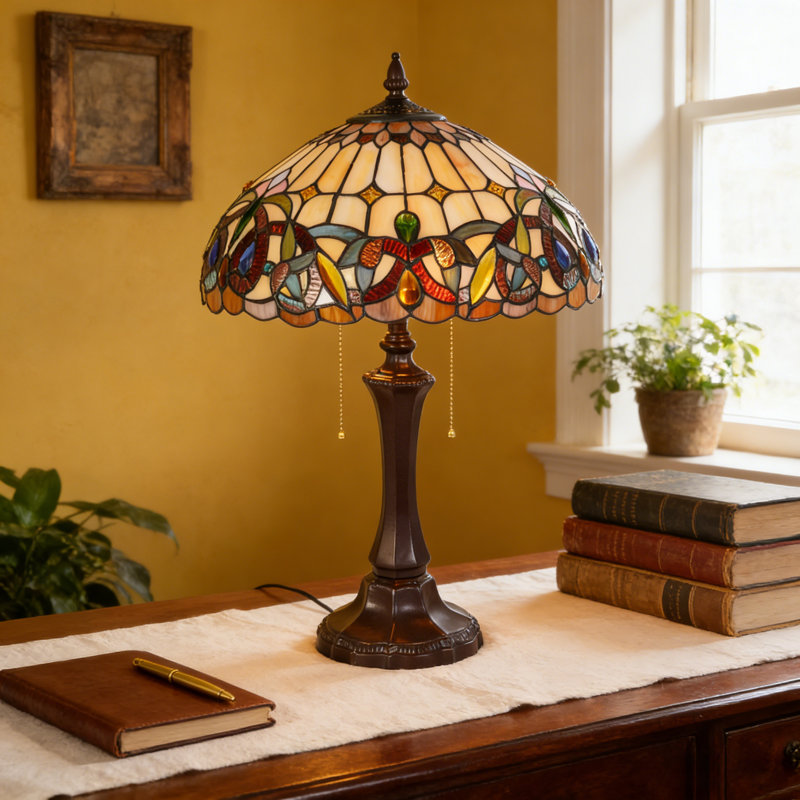 16" Dragonfly Tiffany Lampshade Table Lamp