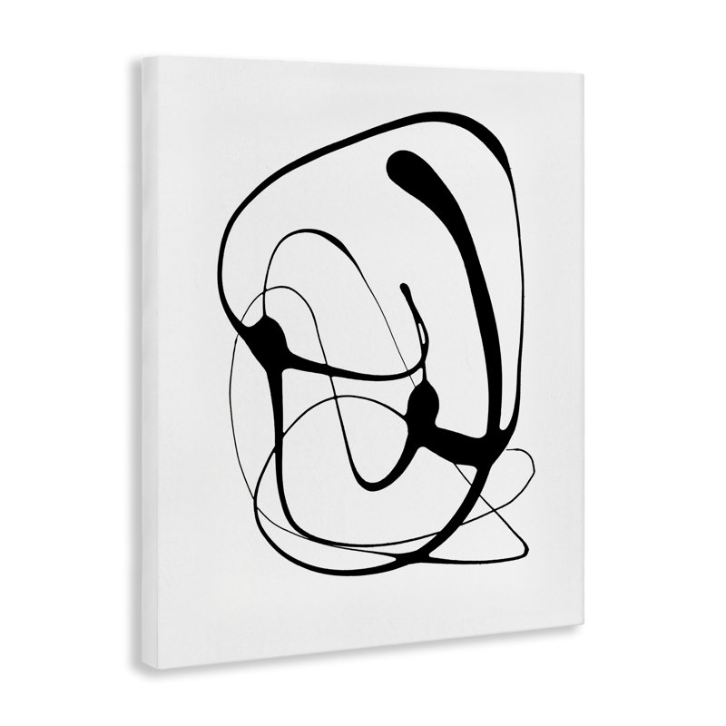 «Black Modern Swirl Floater» par Lanie Loreth, H 30 po x l 24 po