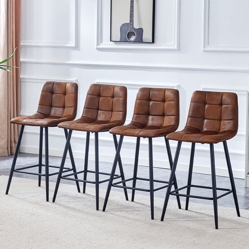 Ensemble de chaises de bar modernes, Brun, 4