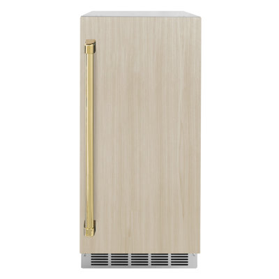 ZLINE Autograph 15 inch Touchstone Panel Ready Gourmet Ice Maker with Bronze Handle