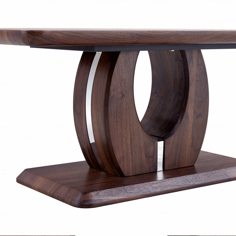 Modern Minimalist Walnut Dark Brown Texture Sticker-Patterned MDF Rectangular Coffee Table.