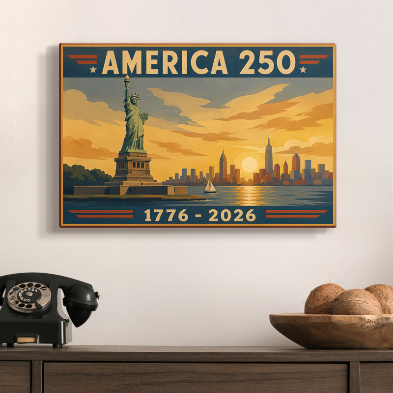 Liberty, affiche de voyage, toile tendue tendue sur châssis - prête à être accrochée, 12X18