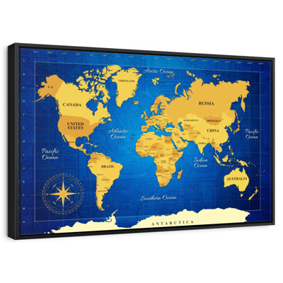 Carte du monde jaune