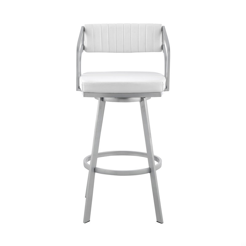 Tabouret de bar pivotant 26 po en similicuir et métal