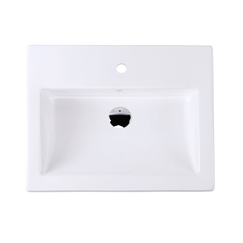 Aquagrande 23.5'' L Bathroom Sink, Single Hole Faucet