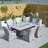 6 - Person Wicker Patio Dining Set with Rectangular Table , Cushions Included