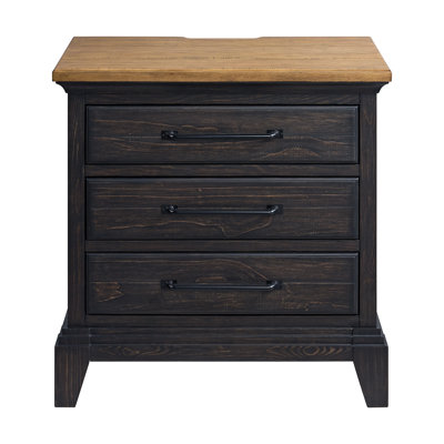 Denning Nightstand with Charger & Sensor Light in Espresso & Brown