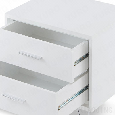 White 2-Drawer Accent Table With Hairpin Legs