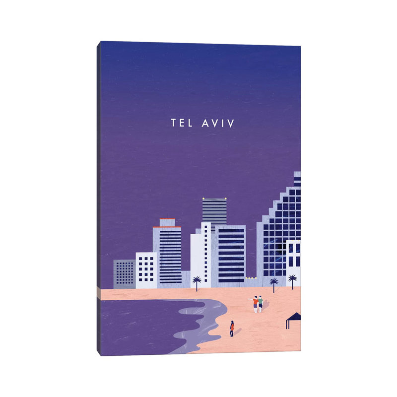 Tel Aviv - Wrapped Canvas Print, 20.32 cm H x 30.48 cm W