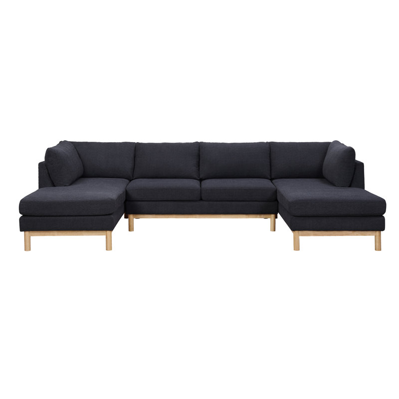124" Wide Double Chaise U-Shape Sectional Sofa