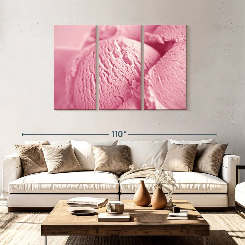 Crème glacée à la fraise Yarlin, H 48 po x l 74 po