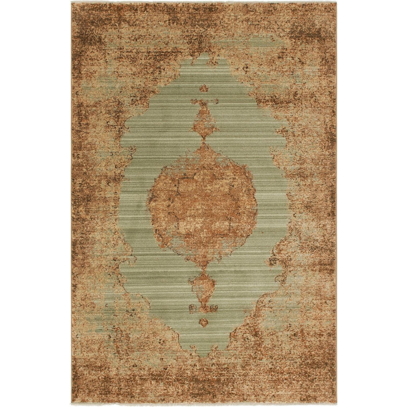 Tapis décoratif en herbe orientale Garth, Tapis de couloir 2 pi 2 po x 6 pi