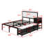 Lit plateforme en métal avec tablettes de rangement à niveaux, armoire de rangement en bois-1531065182-1531065155