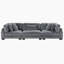 Canapé modulaire moderne en velours côtelé de 135 po Brinsley, dossier réglable, 5 coussins-1905037764
