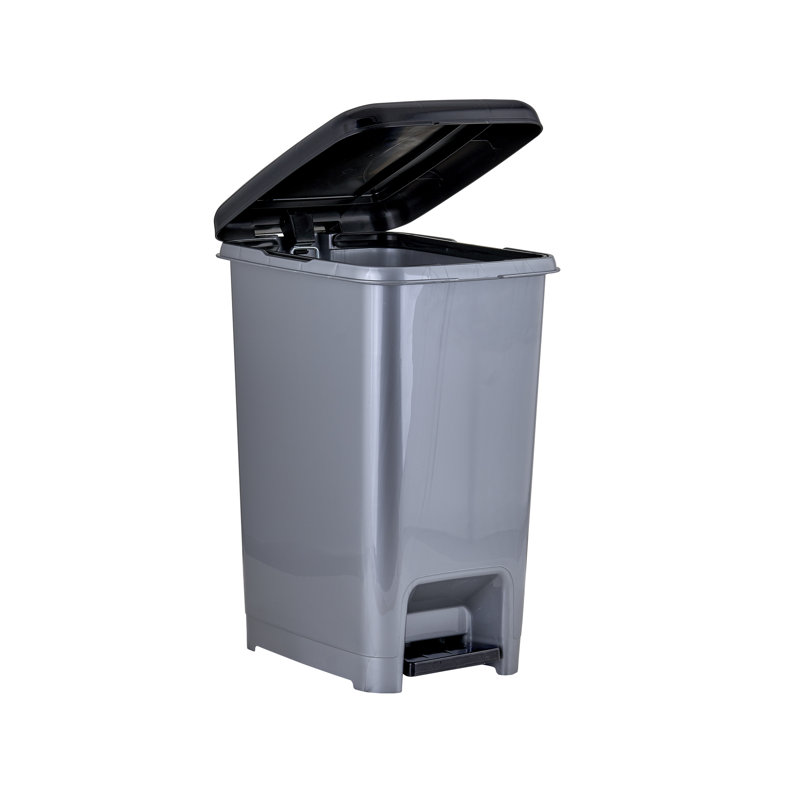 Poubelle à pédale, Gris, 2,5 gallons