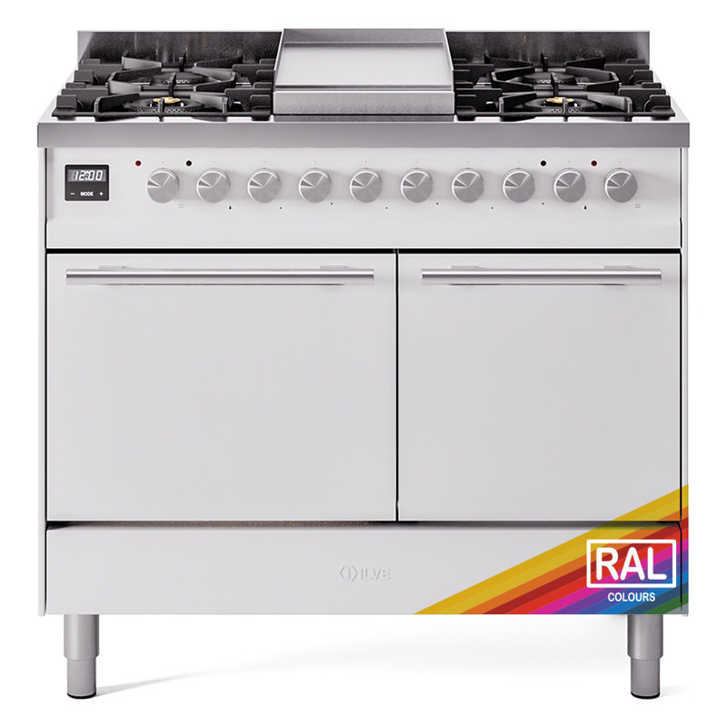 ILVE Professional Plus II 40 in Dual Fuel Range, Ral Classic/Stainless Steel, Natural Gas