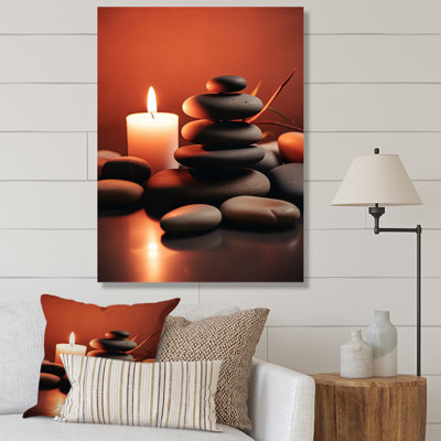 " Candle Flame Zen Stone Cairn Sculpture Balance I "