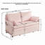 Canapé convertible peu encombrant, velours côtelé rose, style moderne pour une vie compacte