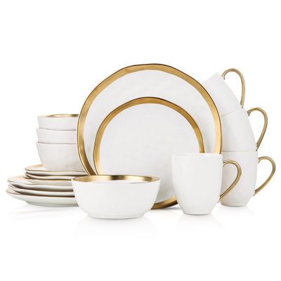Stone Lain Florian 16-Piece Dinnerware Set Porcelain