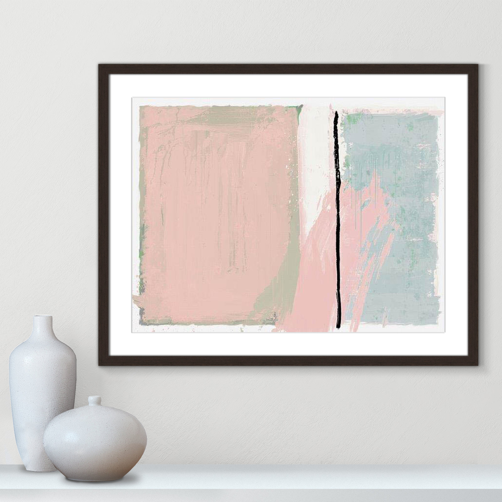 Pastel Opulance Print, 23.5" H x 29.5" W x 1.25" D, Walnut Box Picture Framed, White