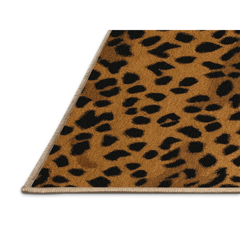  Washable Cheetahs Big Cats Area Rug, Carré 4 pi