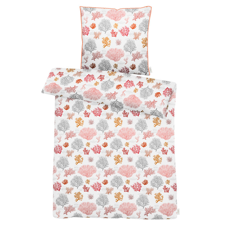 Nautical Duvet Cover Set with Pillowcases, Single - 1 Pillowcase (80 x 80 cm), Pink