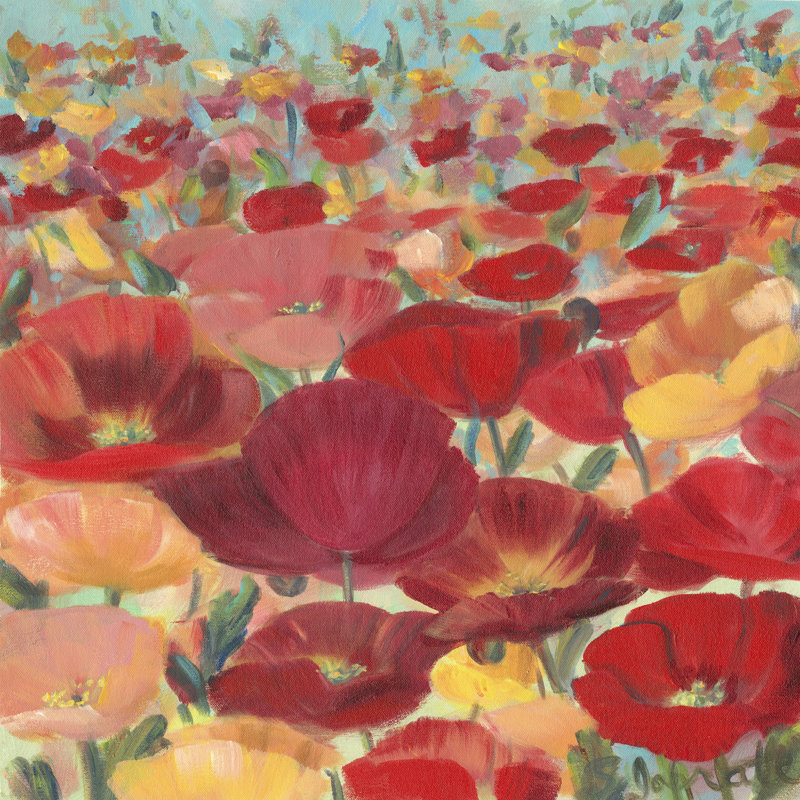 Wild Flower Field II by Sandra Iafrate - Wrapped Canvas Painting, 76cm H x 76cm W