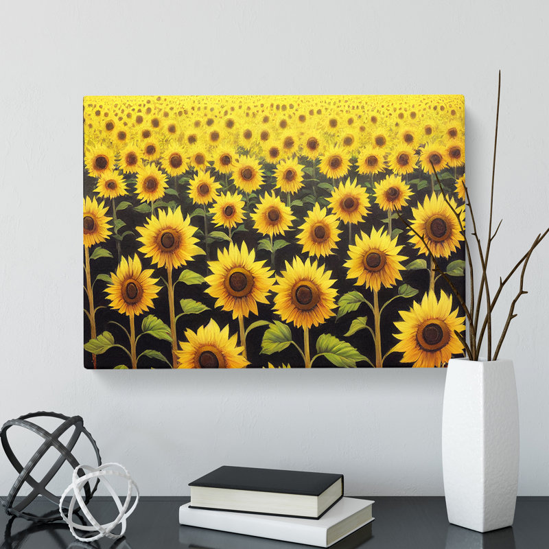 Grand Sunflower Field - Wrapped Canvas, 35cm H x 50cm W x 3cm D