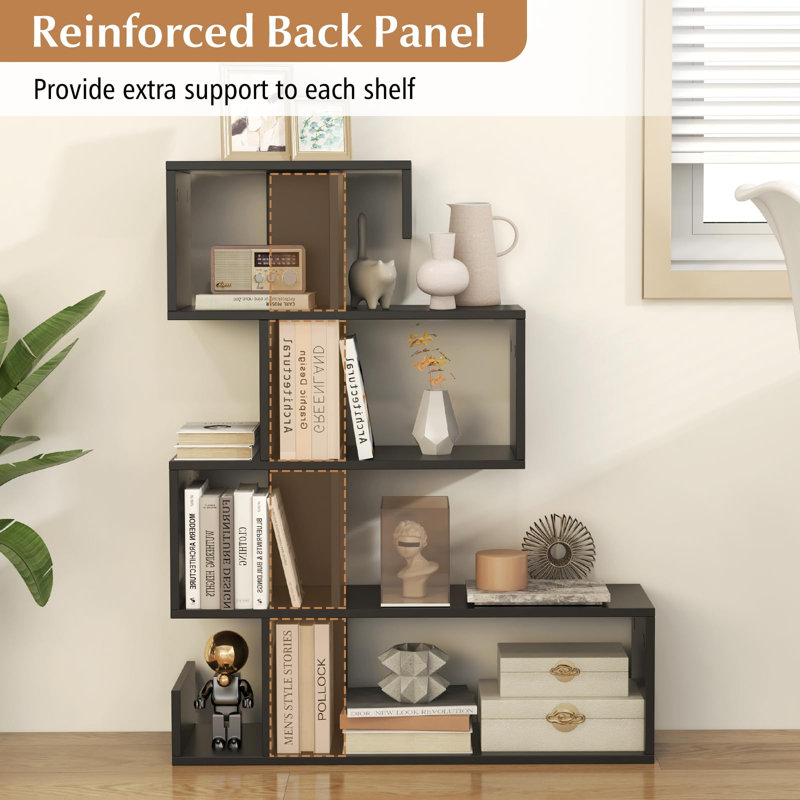 100cm H x 80cm W Standard Bookcase, Black