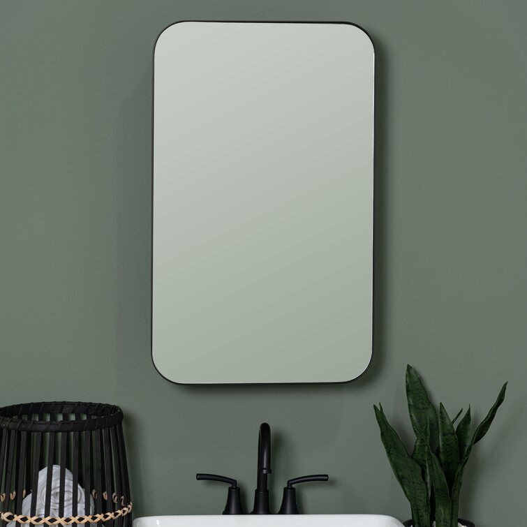 Ebern Designs Lablanc 16'' W 26'' H Recessed Frameless Medicine Cabinet  with Mirror and 6 Adjustable Shelves & Reviews