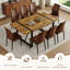 Ensemble de table de salle à manger en bois pour table rectangulaire 8，71 "avec structure en métal et finition naturelle-989001426-989001424