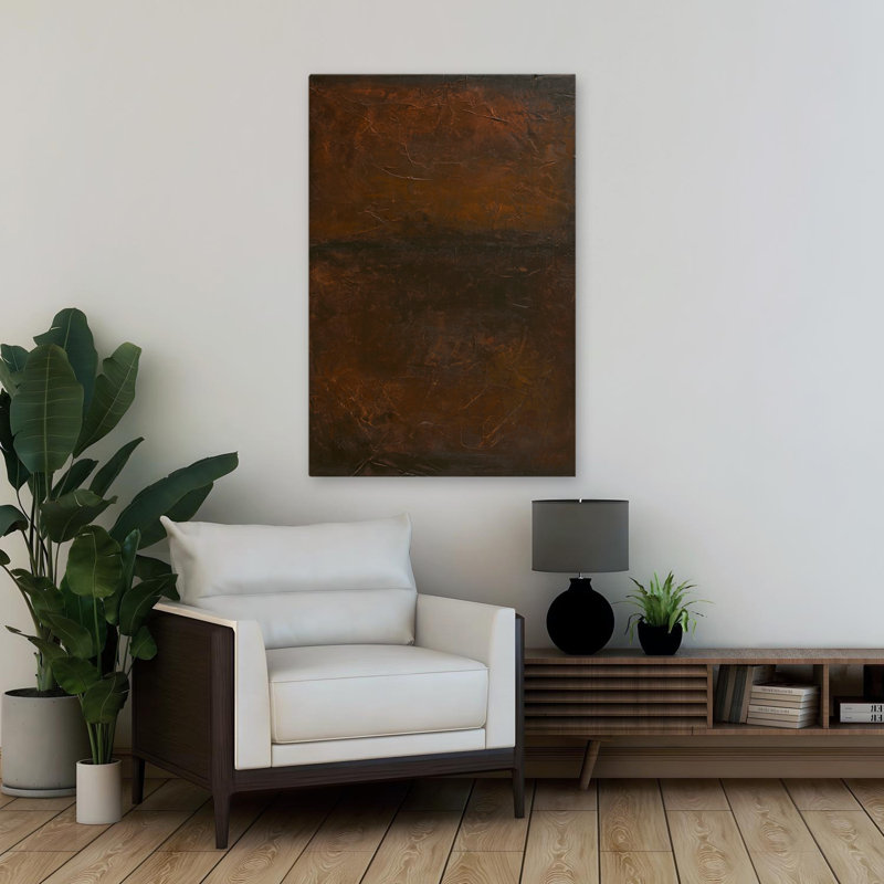 After Dark - Art abstrait brun, H 36 po x l 24 po