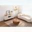 Table basse ronde ronde avec couvercle rabattable