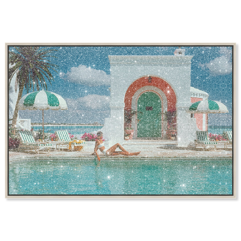 Summer Stillness Canvas Fashion Print by Oliver Gal, Black Frame, 15 x 10, 16"H x 11"W, Gold Floater Frame