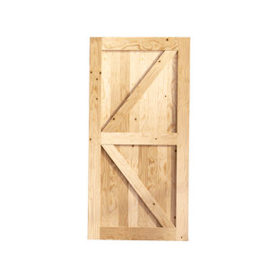 Porte de grange en bois de pin massif 5-en-1 de conception non finie / non assemblée seulement