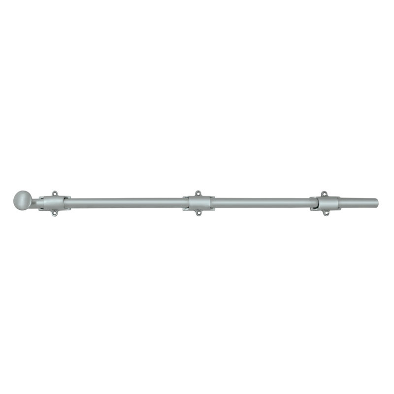 Deltana 24SB26D 24" Surface Bolt; Heavy Duty; Satin Chrome Finish, Brushed Chrome, 1.875" H x 24.375" W x 1.25 " D