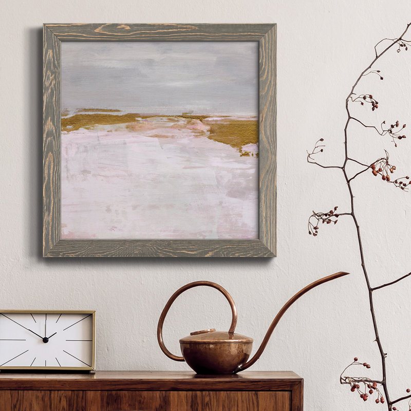 Toile encadrée de qualité supérieure Magenta Skyline II - prête à être accrochée, H 35,5 po x l 35,5 po x P 1,5 po, gris