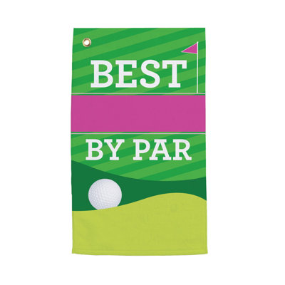 Personalized Golf Towel Pink – Custom Name Best By Par Golf Gift, Embroidered Golf Towel with Clip, Microfiber & Cotton Terry, Golf Accessories for Women & Men