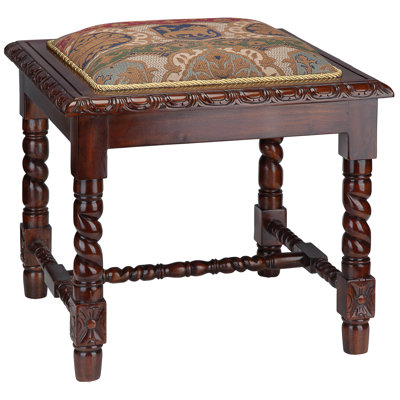 Tabouret décoratif en bois massif Charles II