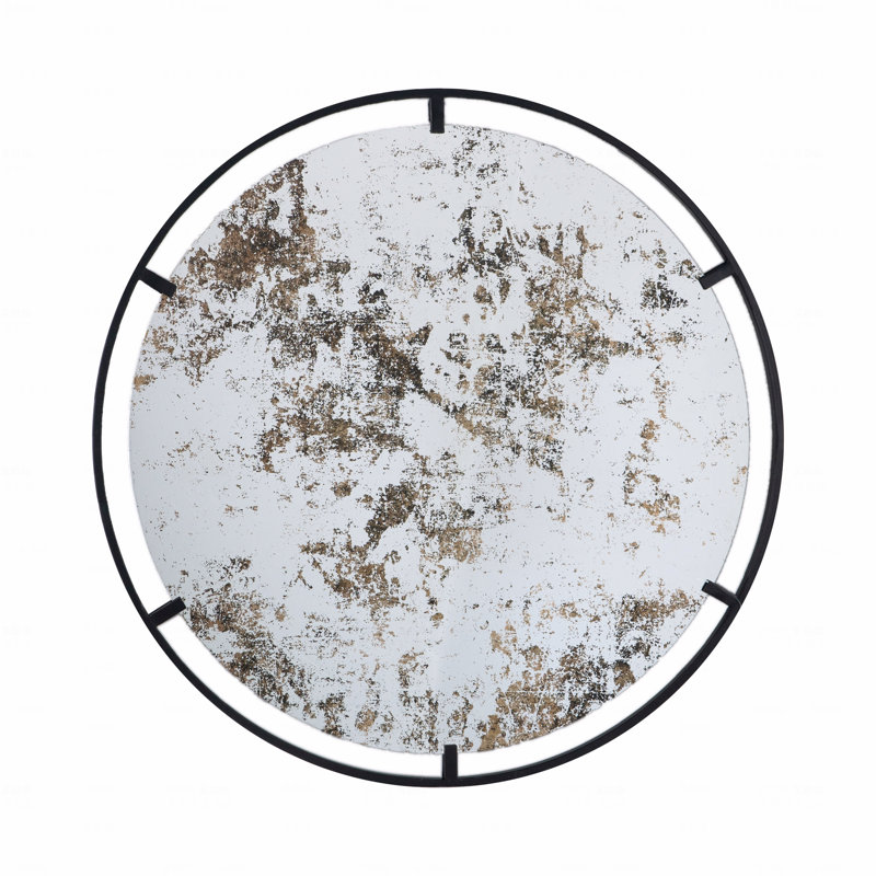 Mirror With Industrial Design Round Mirror With Metal Frame