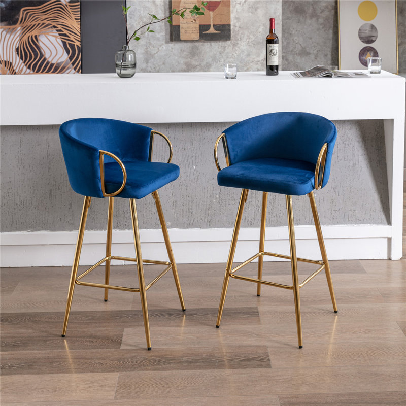 Reichen Bar & Counter Stool, Blue, Counter Stool (26.77'' Seat Height)