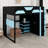 Functional Loft Bed With Study Desk, Multi-Tier Storage, USB Connectivity And Customizable RGB Lights-996581511