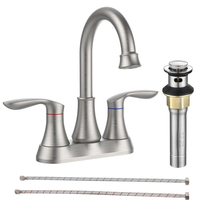 Bathroom faucet with 360 degree turn spout, Brushed Nickel