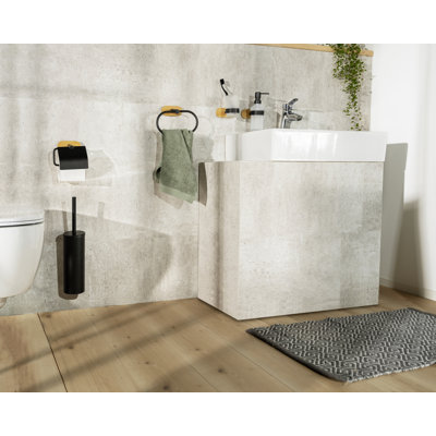 Gwenael Bambo Rebrilliant, Attaches Without Drilling Toilet Brush and Holder