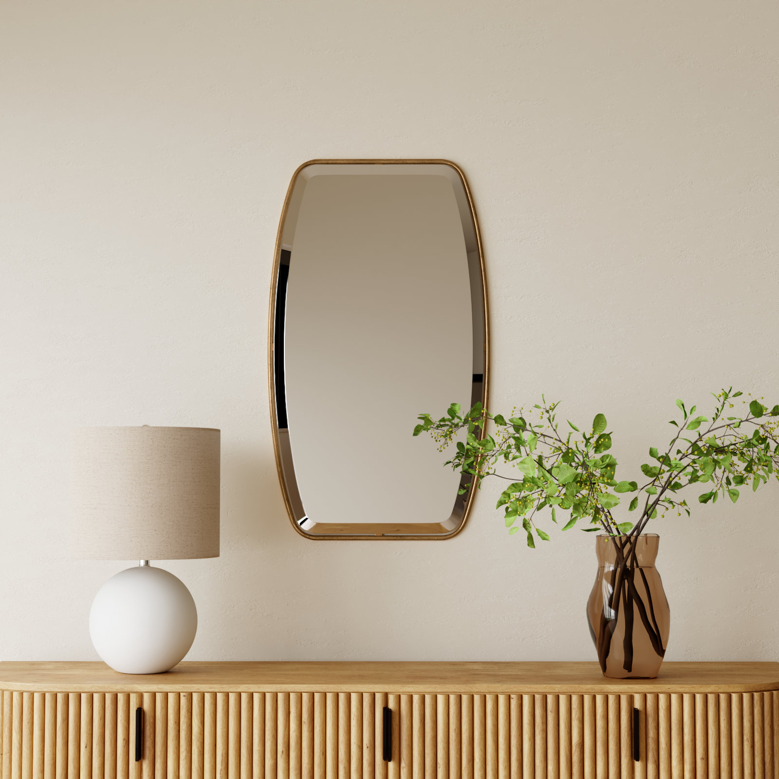 Rylie Metal Wall Mirror, Antique Gold